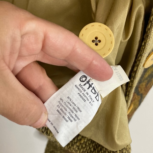 OHDD Jacket Women's 30 Small Medium Mixed Fabric Blazer Wool Metallic Artsy - Picture 11 of 12